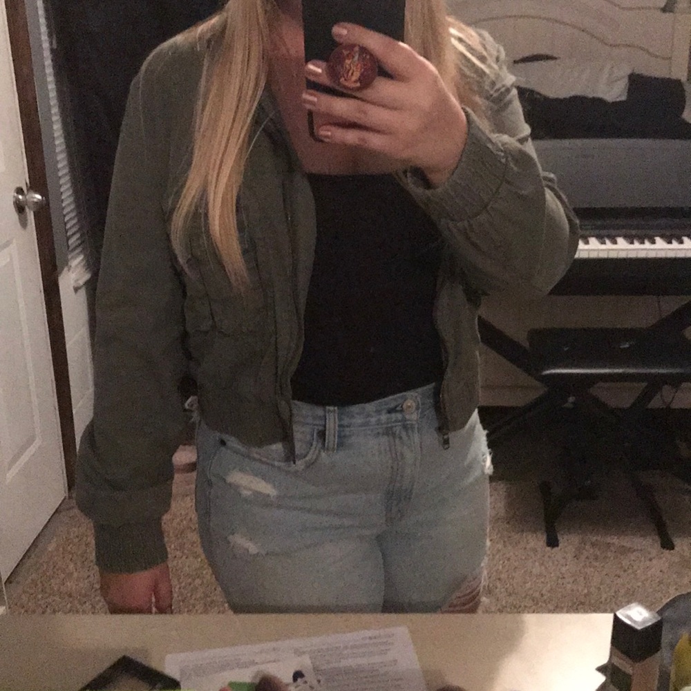 Army Green Bomber Jacket